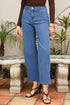 Modern Solid High Waist Straight Leg Denim Jeans