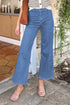 Modern Solid High Waist Straight Leg Denim Jeans
