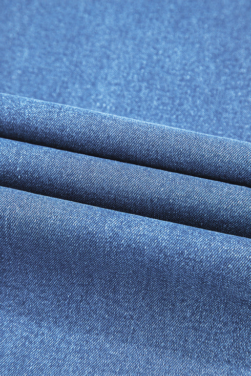 Modern Solid High Waist Straight Leg Denim Jeans