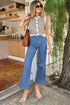 Modern Solid High Waist Straight Leg Denim Jeans