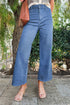 Modern Solid High Waist Straight Leg Denim Jeans