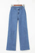 Modern Solid High Waist Straight Leg Denim Jeans