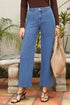 Modern Solid High Waist Straight Leg Denim Jeans