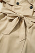Modern Solid Lapel Collar Waist Tie Wind Coat