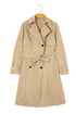 Modern Solid Lapel Collar Waist Tie Wind Coat