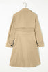 Modern Solid Lapel Collar Waist Tie Wind Coat