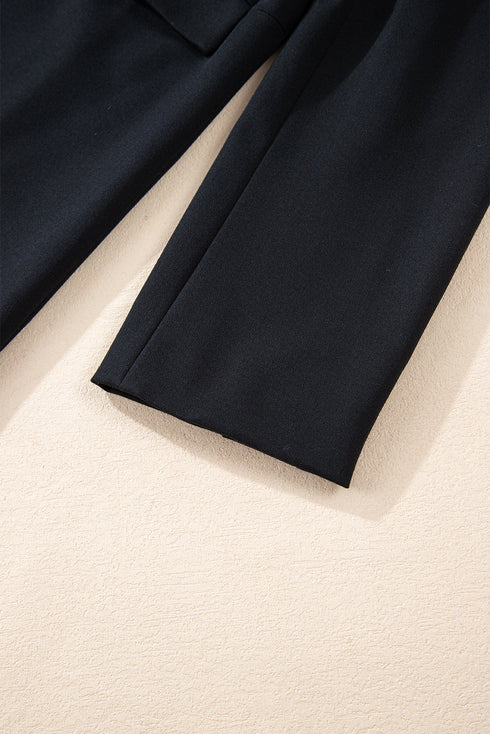 Modern Solid Lapel Flap Pocket Buttoned Blazer