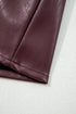 Modern Solid Polyurethane Vegan Leather Sleeveless Mini Dress