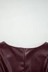 Modern Solid Polyurethane Vegan Leather Sleeveless Mini Dress