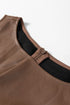 Modern Solid Polyurethane Vegan Leather Sleeveless Mini Dress