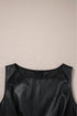 Modern Solid Polyurethane Vegan Leather Sleeveless Mini Dress