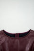 Modern Solid Polyurethane Vegan Leather Sleeveless Mini Dress