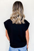 Modern Solid Short Sleeve Metal Button Detail Top