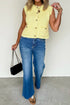 Modern Solid Sleeveless Knit Button Pocket Sweater Vest