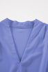 Modern Solid V Neck Breezy Long Sleeve Blouse