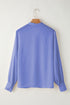 Modern Solid V Neck Breezy Long Sleeve Blouse