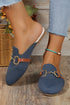 Modern Square Toe Buckle Strap Slip On Flats