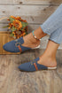 Modern Square Toe Buckle Strap Slip On Flats