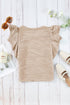 Modern Stretch Wavy Textured Ruffle Sleeve Top