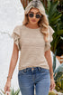 Modern Stretch Wavy Textured Ruffle Sleeve Top