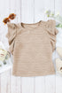 Modern Stretch Wavy Textured Ruffle Sleeve Top