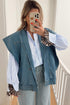 Modern Stripe Leopard Patchwork Long Sleeve Button Down Shirt