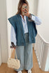 Modern Stripe Leopard Patchwork Long Sleeve Button Down Shirt