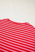 Modern Striped Crew Neck Sleeveless Padded Shoulder Muscle Tank