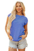 Modern Striped Crew Neck Sleeveless Padded Shoulder Muscle Tank