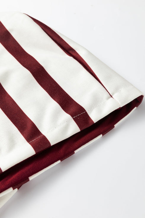 Modern Striped Pullover Hoodie And Ribbed Pant Set