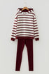 Modern Striped Pullover Hoodie And Ribbed Pant Set