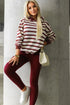 Modern Striped Pullover Hoodie And Ribbed Pant Set