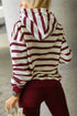 Modern Striped Pullover Hoodie And Ribbed Pant Set