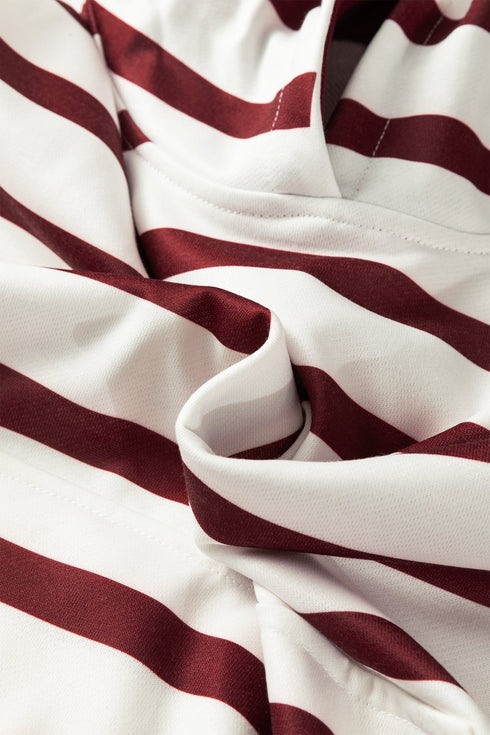 Modern Striped Pullover Hoodie And Ribbed Pant Set