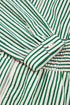 Modern Striped Zip Front Cinched High Waist Midi Dress