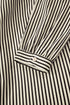 Modern Striped Zip Front Cinched High Waist Midi Dress