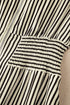Modern Striped Zip Front Cinched High Waist Midi Dress