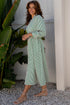 Modern Striped Zip Front Cinched High Waist Midi Dress