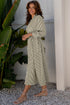 Modern Striped Zip Front Cinched High Waist Midi Dress