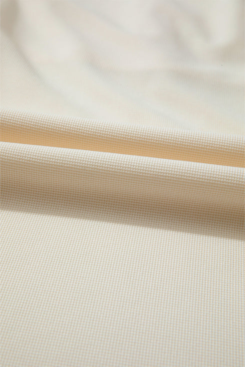 Modern Textured Elastic Waist Wide Leg Pants