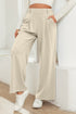 Modern Textured Elastic Waist Wide Leg Pants