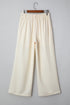 Modern Textured Elastic Waist Wide Leg Pants