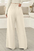 Modern Textured Elastic Waist Wide Leg Pants