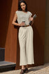 Modern Textured Elastic Waist Wide Leg Pants