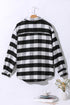Modern Textured Plaid Print Flap Pocket Shacket