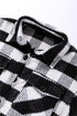 Modern Textured Plaid Print Flap Pocket Shacket