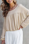 Modern Textured Pleated Drop Shoulder Knit Top