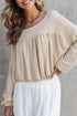Modern Textured Pleated Drop Shoulder Knit Top