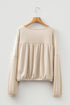 Modern Textured Pleated Drop Shoulder Knit Top