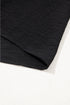 Modern Textured Pleated Flounce Sleeve Round Neck Blouse